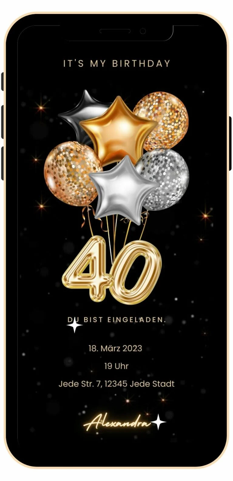 Animierte Einladung 40. Geburtstag
