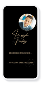 Digitale Einladung 50. Geburtstag
