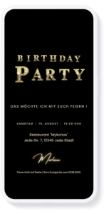 Digitale Einladung Geburtstag mit Musik