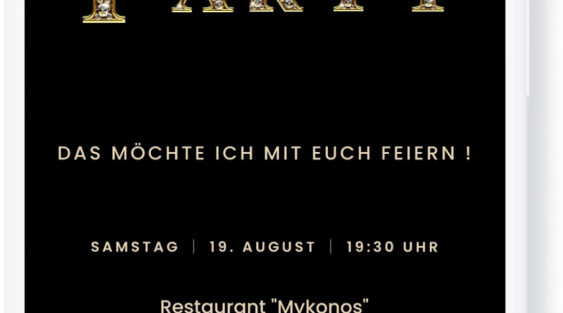 Digitale Einladung Geburtstag mit Musik