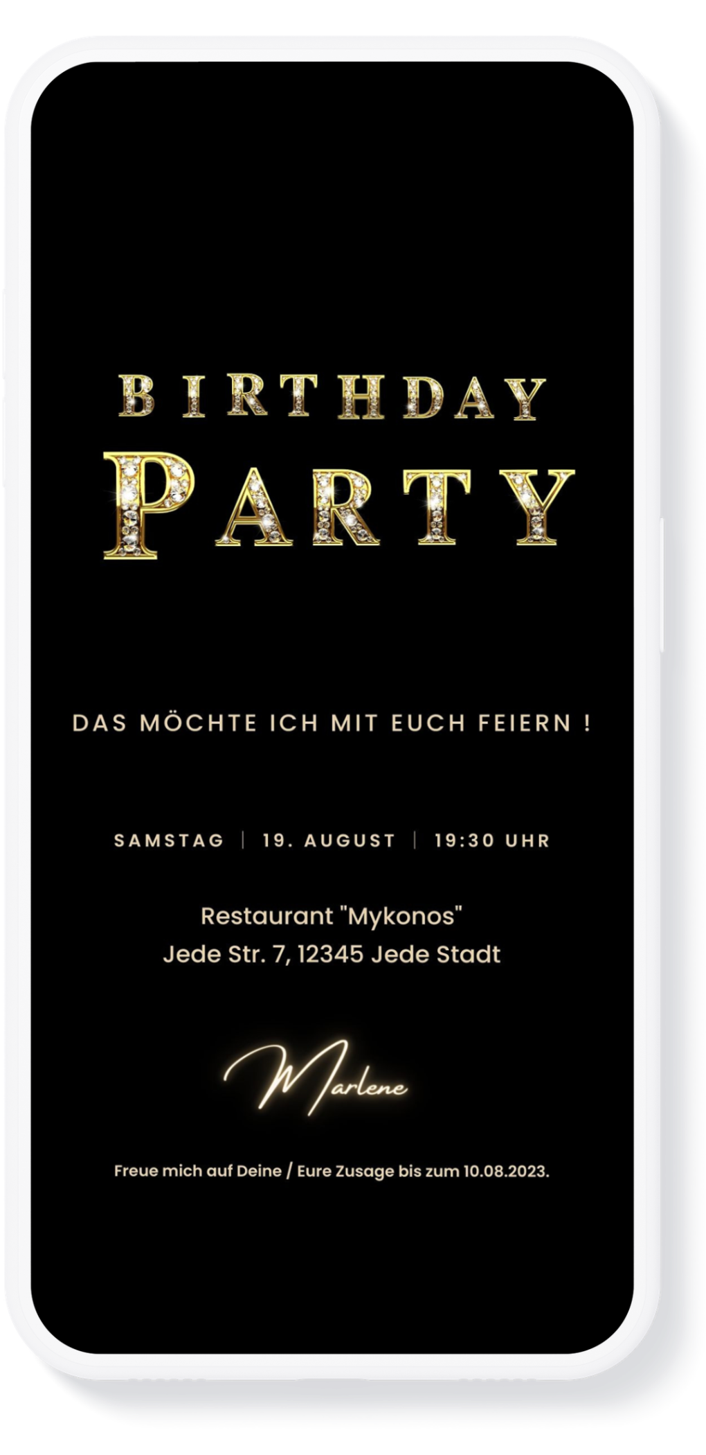 Digitale Einladung Geburtstag mit Musik - eCardino