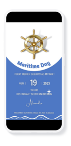 Maritime Einladungskarte digital