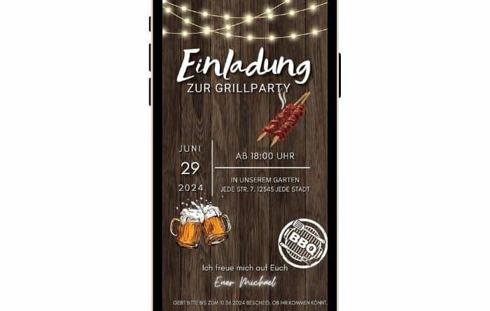 Animierte Gartenparty Einladung