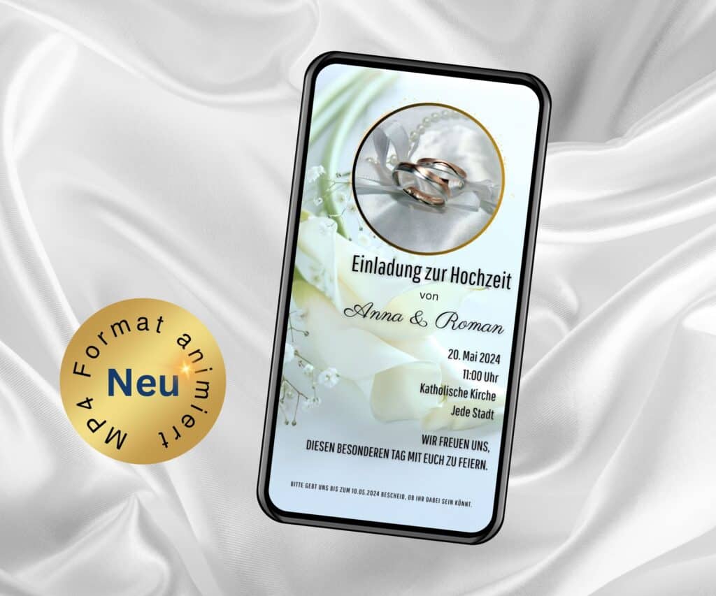 Digitale Einladung zur Hochzeit