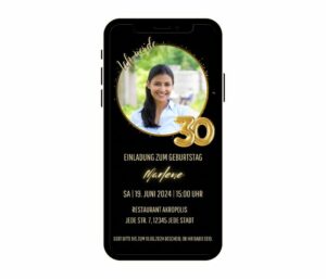 Digitale Einladung zum 30. Geburtstag
