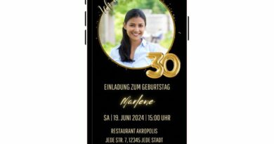 Digitale Einladung zum 30. Geburtstag