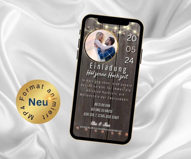 eCard Hölzerne Hochzeit