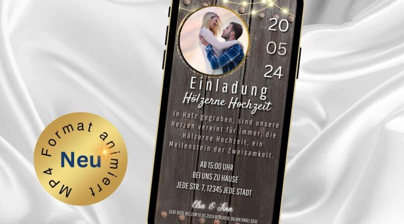 eCard Hölzerne Hochzeit