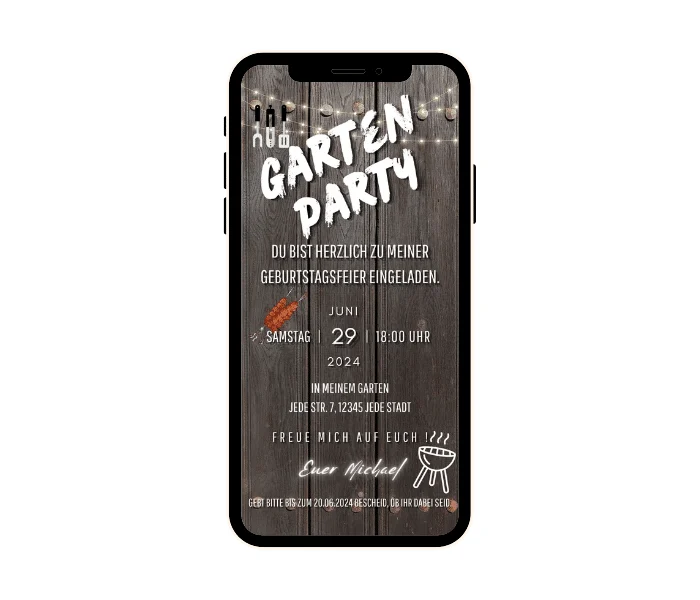 Digitale Einladung Gartenparty