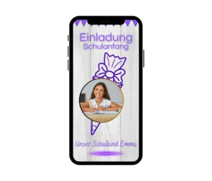 Digitale Einladung Einschulung Schultüte