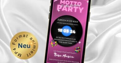 eCard Einladung 80er Mottoparty