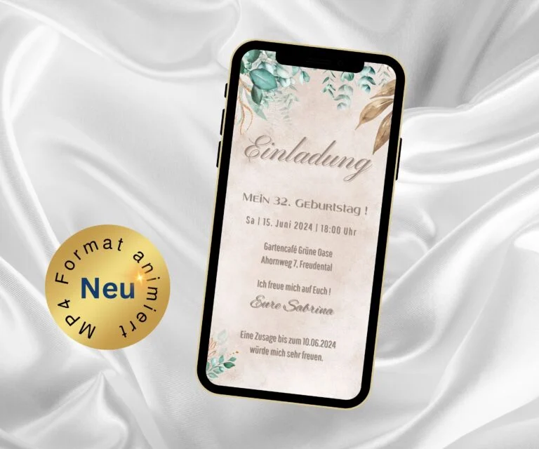 eCard Geburtstagseinladung Boho Flowers