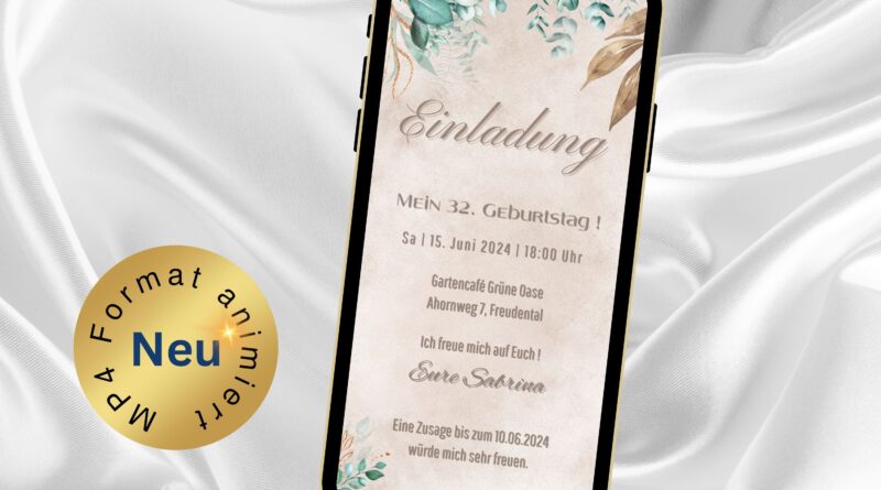 eCard Geburtstagseinladung Boho Flowers