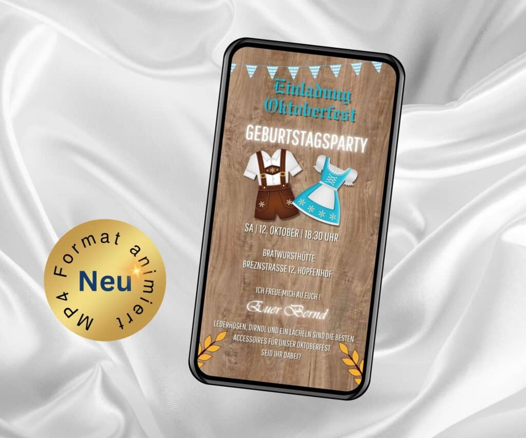 eCard Einladung Oktoberfest Geburtstagsparty