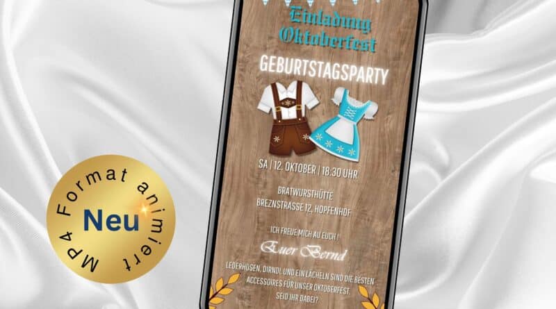 eCard Einladung Oktoberfest Geburtstagsparty