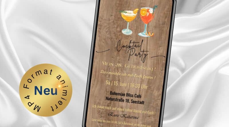 Digitale Einladung Cocktail Party