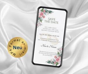 eCard animierte Hochzeitseinladung Boho