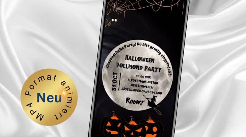 Animierte Einladung Kürbis-Party