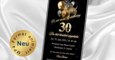 eCard Geburtstagseinladung Goldene Luftballons