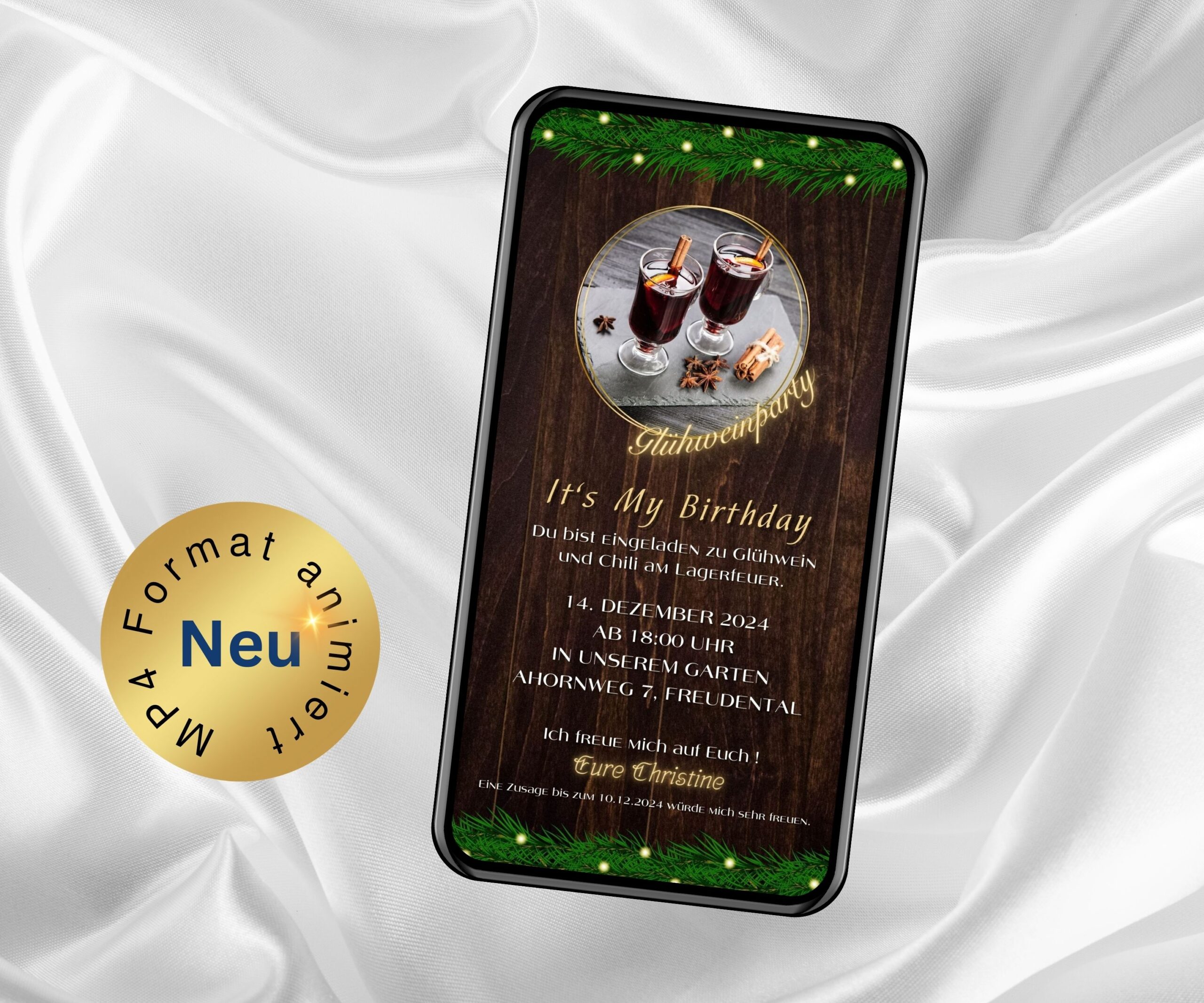 Digitale Geburtstagseinladung mit Foto - eCardino