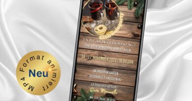 eCard Glühwein Party rustikal