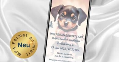 Digitale Einladung Kindergeburtstag Hundewelpe