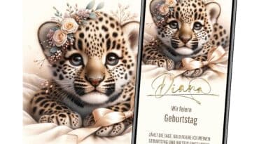 eCard Kindergeburtstag Kleiner Leopard