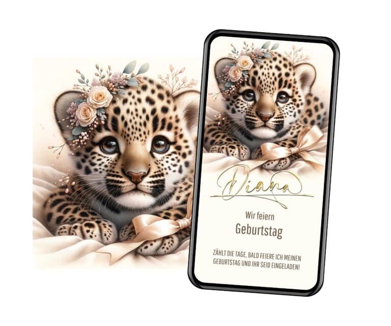 eCard Kindergeburtstag Kleiner Leopard