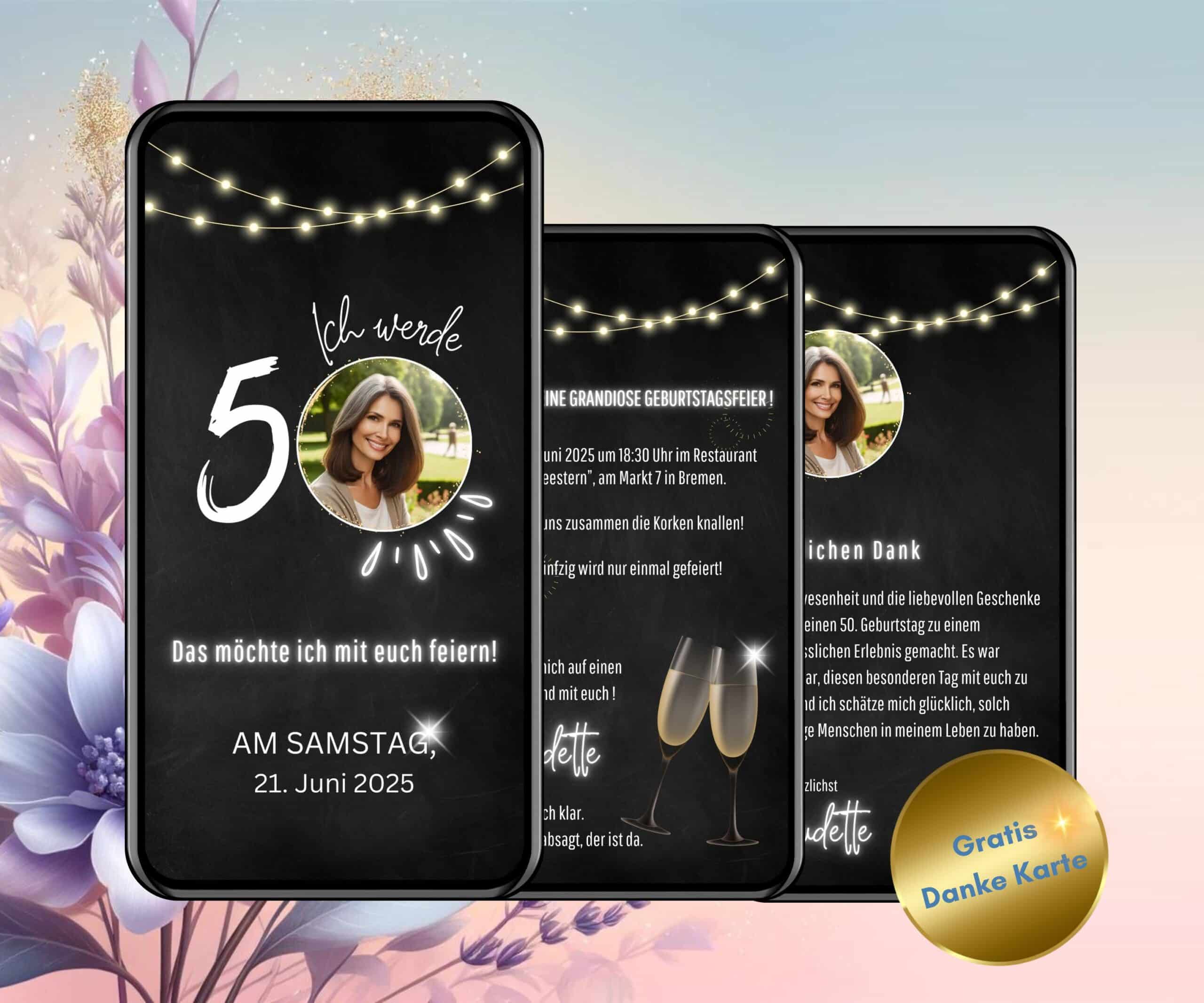 Einladung Zum 50 Geburtstag Per Whatsapp Einladung 50. Geburtstag per WhatsApp - eCardino